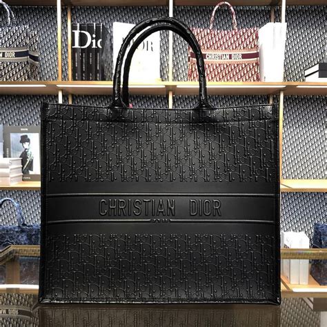 black dior tote bag|black christian dior book tote.